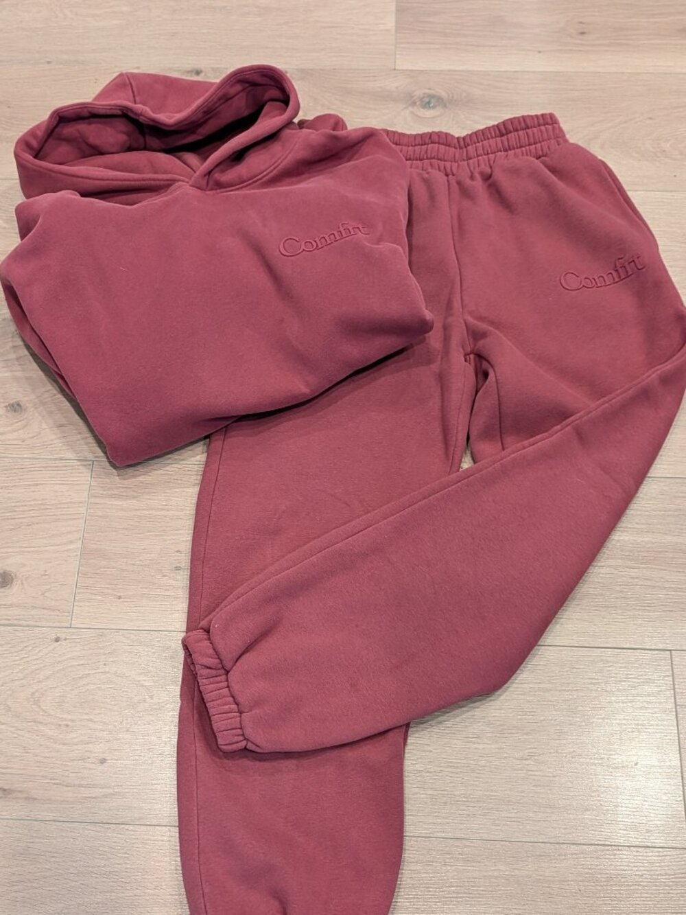 Comfort Matching Sweat Set (Cranberry)